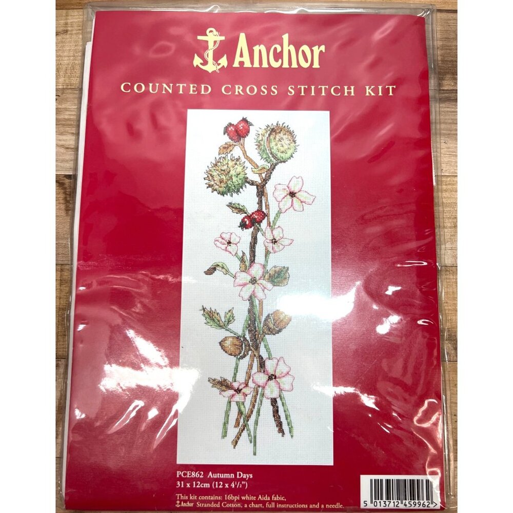 RARE Anchor Autumn Days Cross Stitch Kit 16 Ct 31x12cm